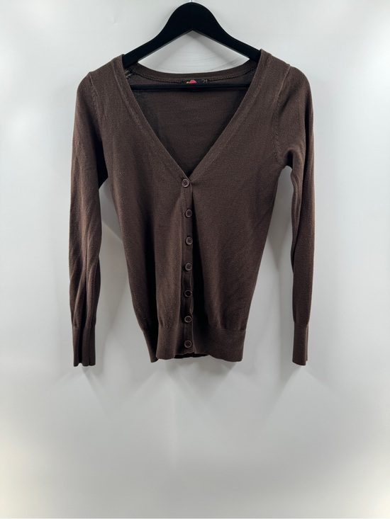 Forever 21 Sweaters - Forever 21 Brown Y2K Button Front Cardigan – Women's Small Cotton Blend